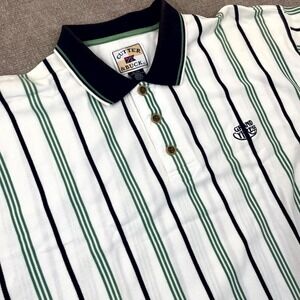 Cutter & Buck Grand Cypress Polo Shirt Mens XL White‎ Striped Cotton Performance